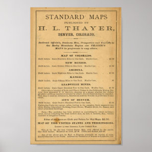 Affiche Thayer's map of Colorado