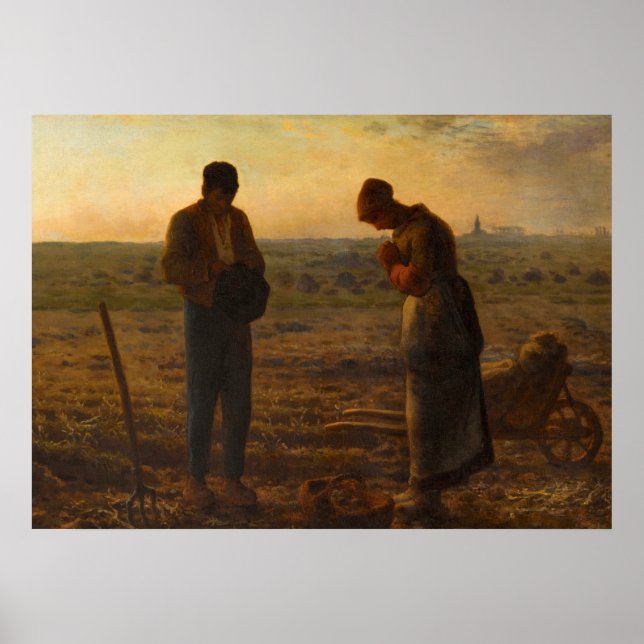 Affiche The Angelus, 1857-1859 par Jean-François Millet (Devant)