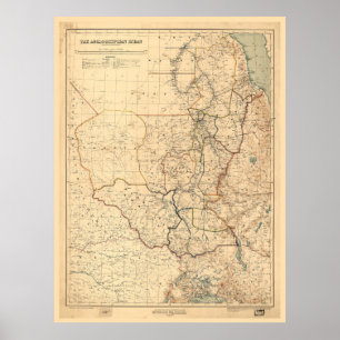 Affiche The Anglo-Egyptian Sudan Map (1914)