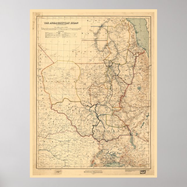Affiche The Anglo-Egyptian Sudan Map (1914) (Devant)