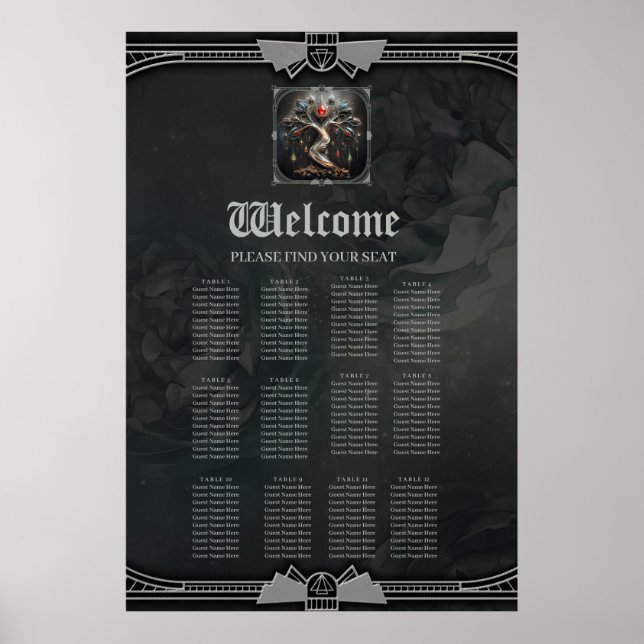 Affiche  The Art Deco Tree of Life design. (Devant)