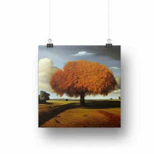Affiche The Autumn Oak Fine Art Surreal Style