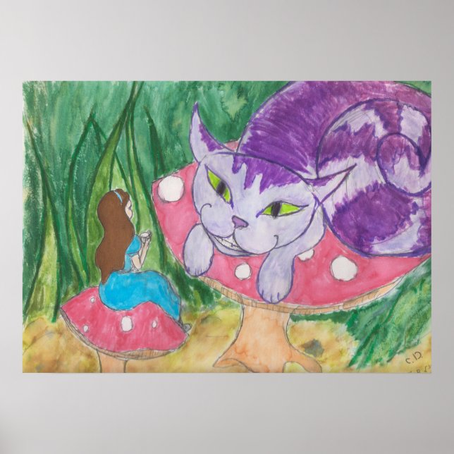 Affiche Thé avec le chat Cheshire (Devant)