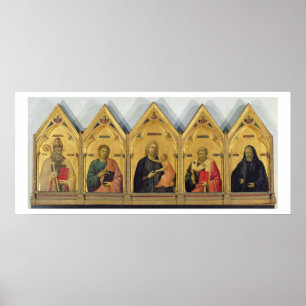 Affiche The Badia Altarpiece with Madonna and Saints, c.13