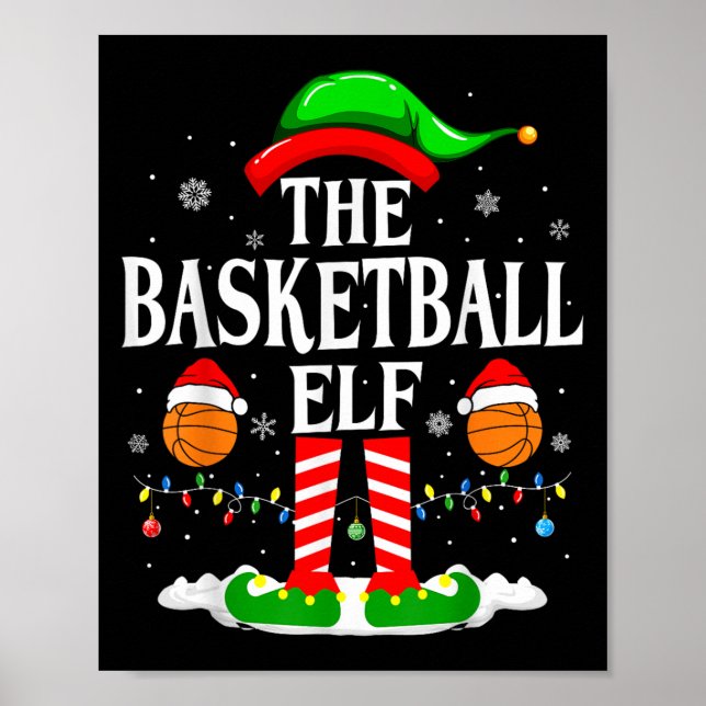 Affiche The Basketball Elf Bball Xmas Basketball Christmas (Devant)