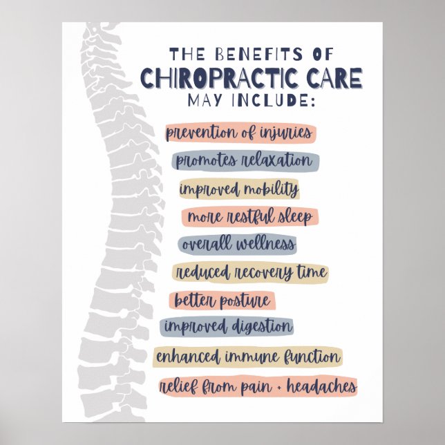 Affiche The benefits of chiropractic care may include (Devant)