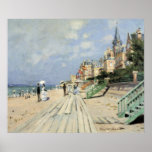 Affiche The Boardwalk at Trouville by Claude Monet<br><div class="desc">The Boardwalk at Trouville (1870) by Claude Monet is a vintage impressionist fine art painting featuring a beach at a seaside resort in Normandy, France on a beautiful sunny day. About the artist: Claude Monet (1840-1926) was a founder of the French impressionist painting movement with most of his paintings being...</div>