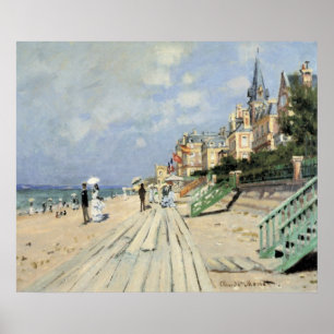 Affiche The Boardwalk at Trouville by Claude Monet