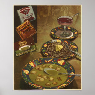 Affiche The Book of Tasty and Healthy Food, USSR 1952