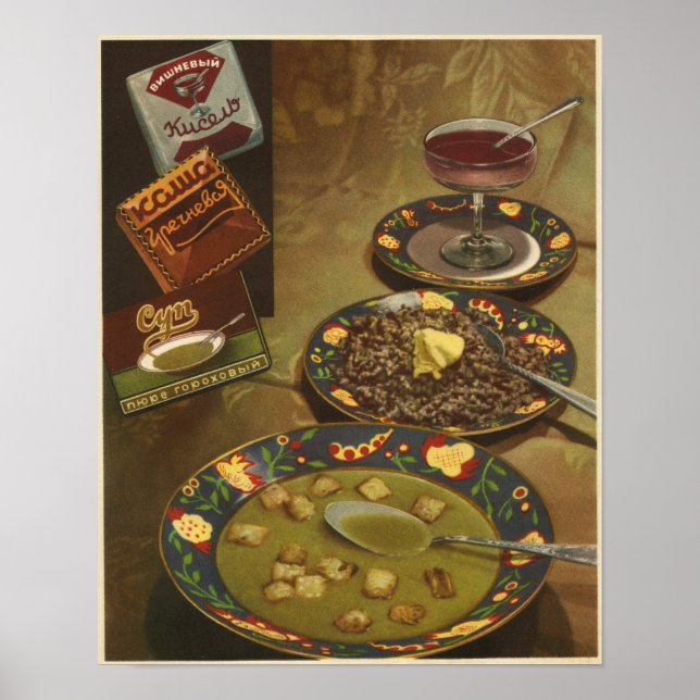 Affiche The Book of Tasty and Healthy Food, USSR 1952 (Devant)