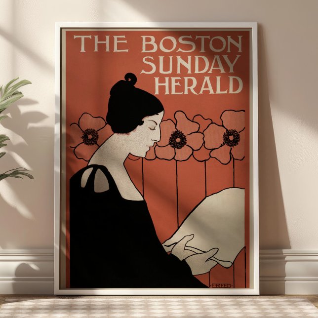 Affiche The Boston Sunday Herald Vintage Magazine Cover  (Créateur téléchargé)