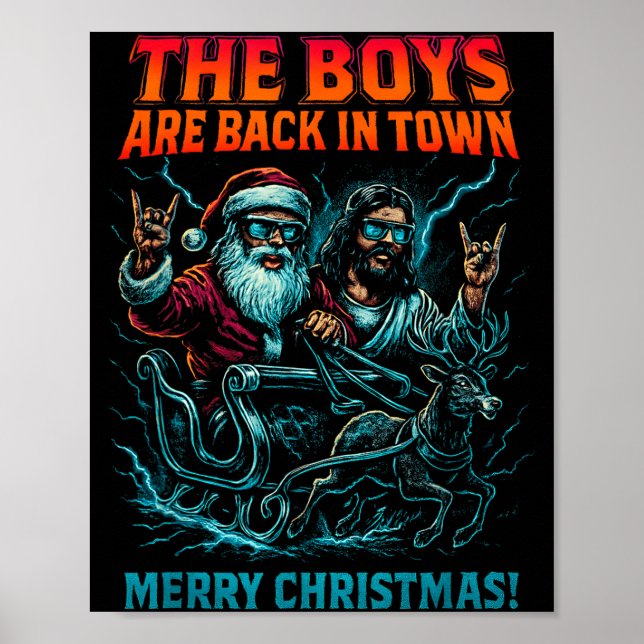 Affiche The Boys Are Back In Town Christmas Jesus Santa Ro (Devant)