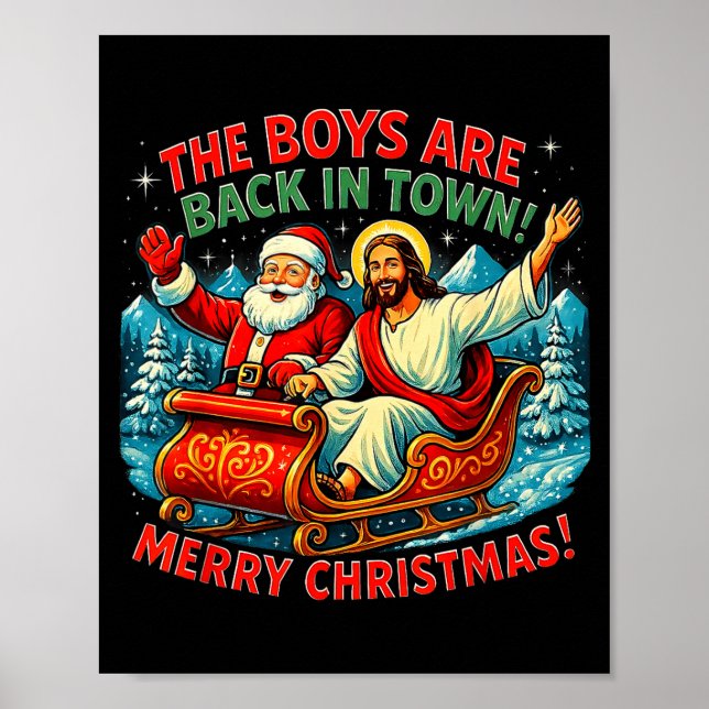 Affiche The Boys Are Back In Town Merry Christmas Design  (Devant)