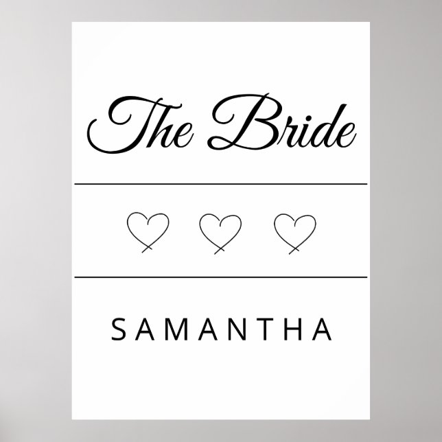 Affiche The Bride Personalized Wedding Design (Devant)