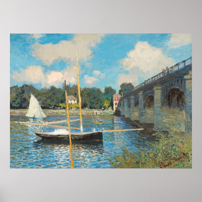 Affiche The Bridge at Argenteuil - Claude Monet Fine Art (Devant)