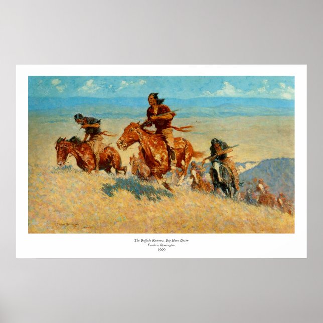 Affiche The Buffalo Runners de Frederic Remington (1909) (Devant)