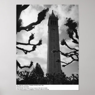Affiche The Campanile, UC Berkeley, 1965