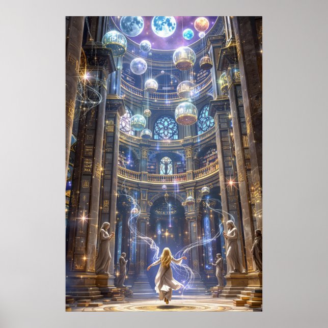 Affiche The Celestial Library: Where Magic Meets Knowledge (Devant)