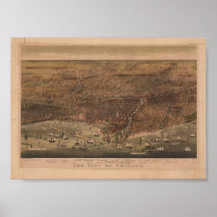 Affiche The City of Chicago 1892 Reproduction