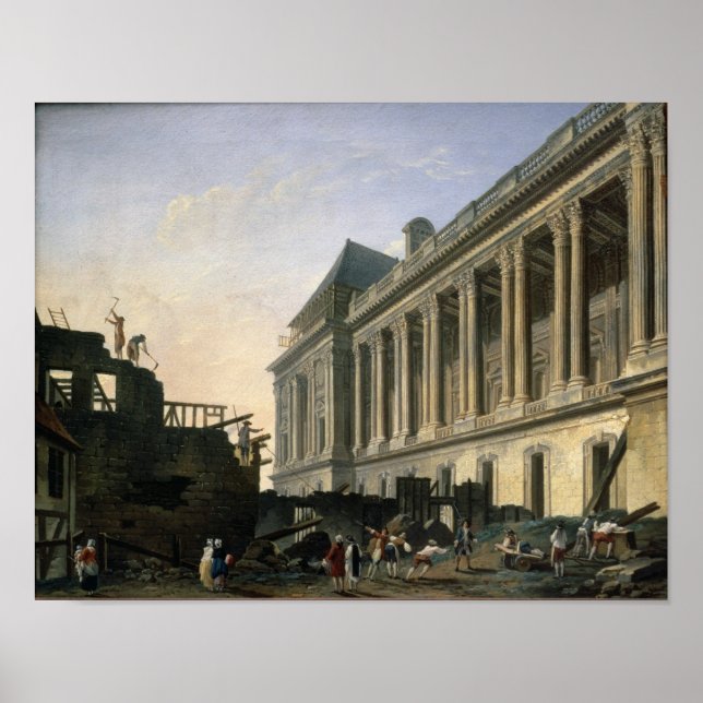 Affiche The Clearing of the Louvre colonnade, 1764 (Devant)
