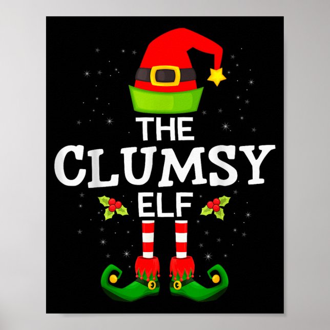 Affiche The Clumsy Elf Christmas Family Matching Pajama  (Devant)
