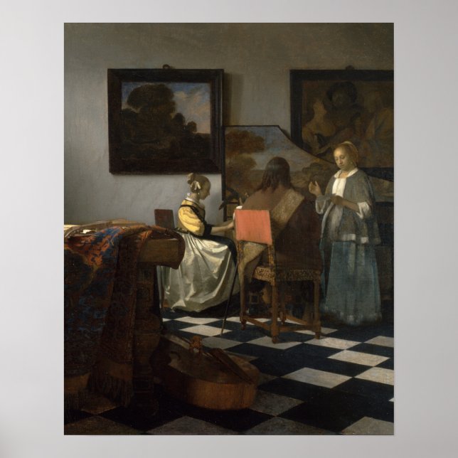 Affiche The Concert (c.1664) — Vermeer (Devant)