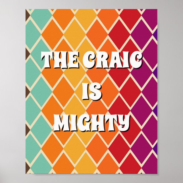 Affiche The craic is mighty inspirée des années 70 (Devant)