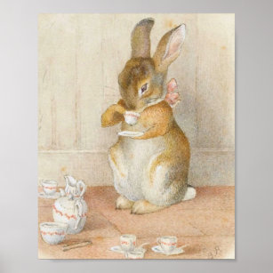 Affiche Thé de lapin - Beatrix Potter