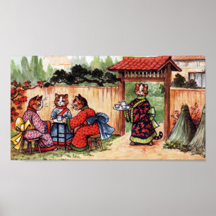 Affiche Thé de l'après-midi dans un jardin japonais, Louis