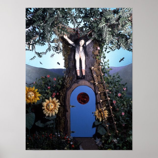 Affiche Thé de sang et poupée à cordes rouges dans l'arbre (Devant)