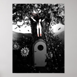 Affiche Thé de sang et poupée à cordes rouges dans l'arbre