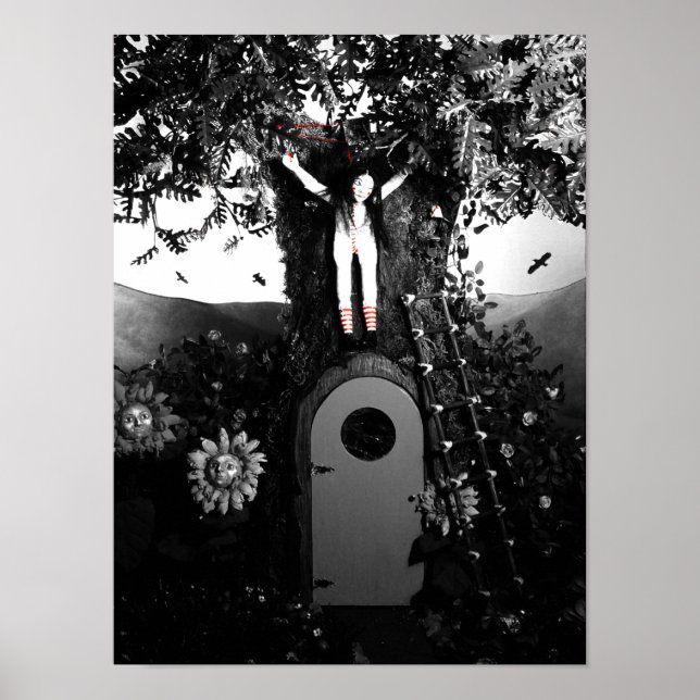 Affiche Thé de sang et poupée à cordes rouges dans l'arbre (Devant)