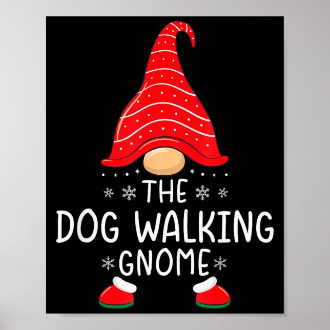 Affiche The Dog Walking Gnome Xmas Family Matching Funny C (Devant)