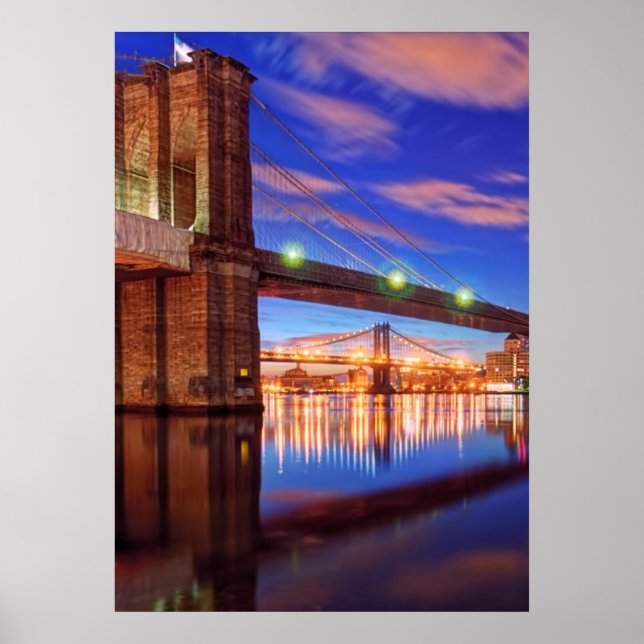 Affiche The East River, Brooklyn Bridge, Manhattan (Devant)