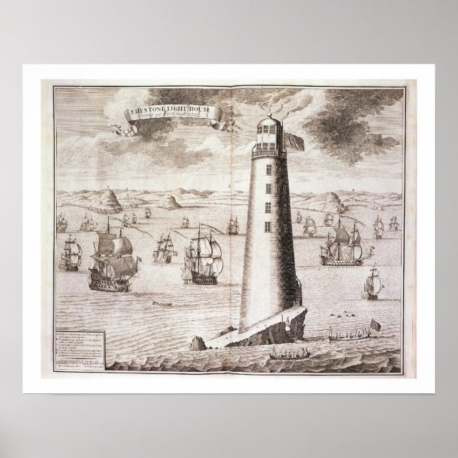 Affiche The Eddystone Lighthouse, engraved by Hendrick Hul (Devant)