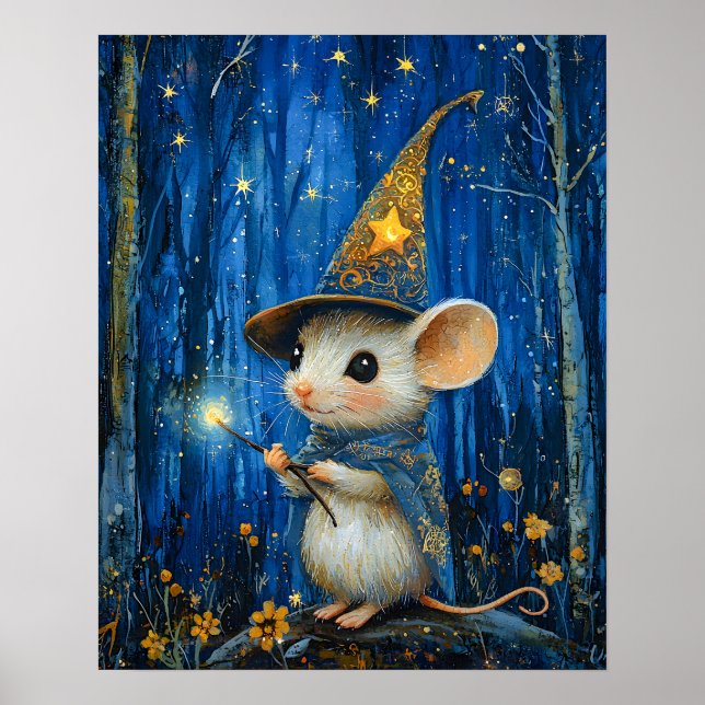 Affiche The Enchanted Magician Mouse Fantasy Art (Devant)