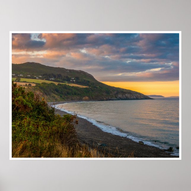 Affiche The Evening Glow of Greystones Coast (Devant)