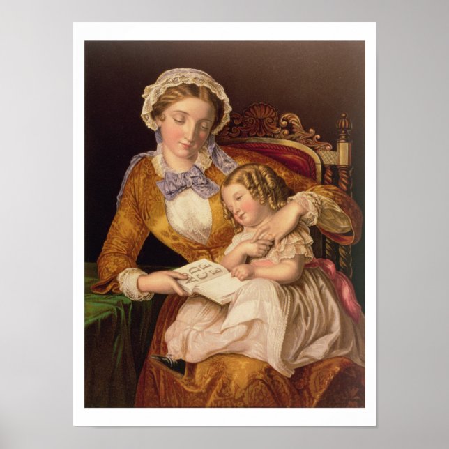 Affiche The First Lesson, pub. by Baxter, 1855 (Devant)