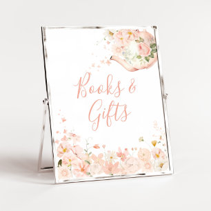 Affiche Thé floral rose pour deux Baby showers Livres & Ca