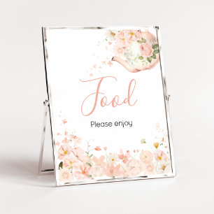 Affiche Thé floral rose pour deux Nourriture pour Baby Sho