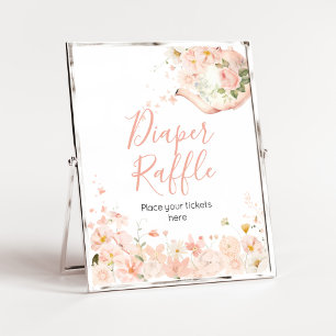 Affiche Thé floral rose pour feuillu à deux Baby showers