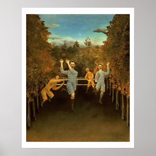 Affiche The Football players,1908 (oil on canvas) (Devant)