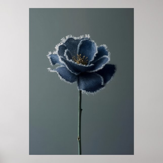 Affiche The Fragile Bloom of a Reconstructed Denim Flower (Devant)