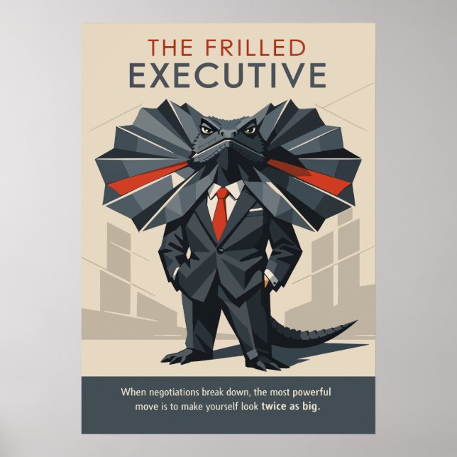 Affiche The Frilled Executive Funny Lizard Art (Devant)