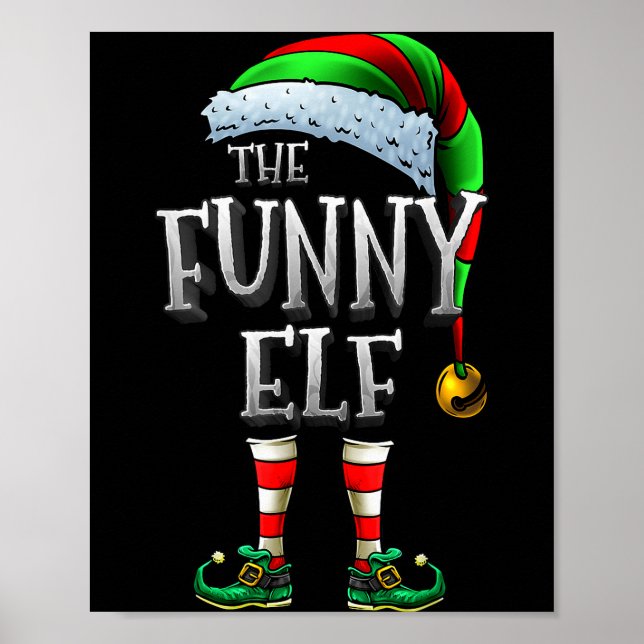 Affiche The Funny Elf Shirt Matching Family Funny Christma (Devant)