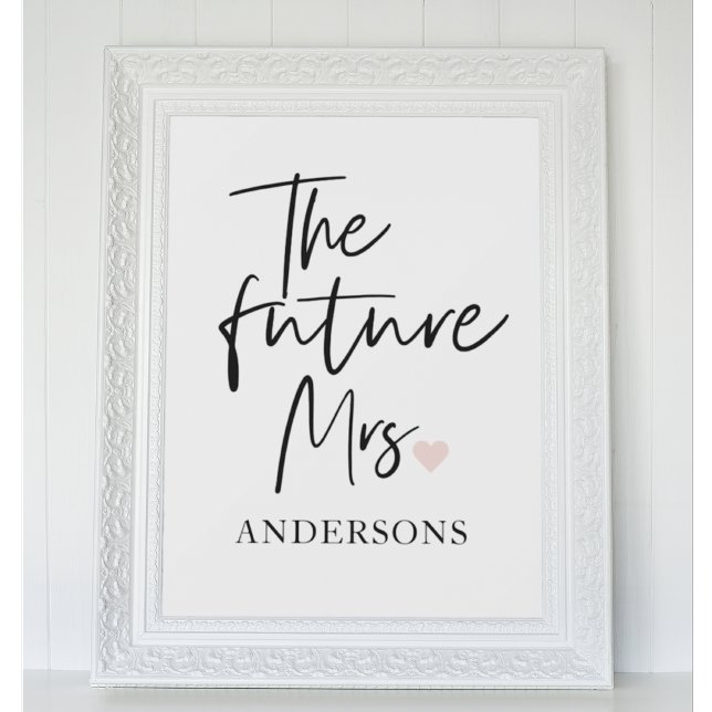 Affiche The Future Mrs and Your Name | Modern Beauty Gift (Créateur téléchargé)