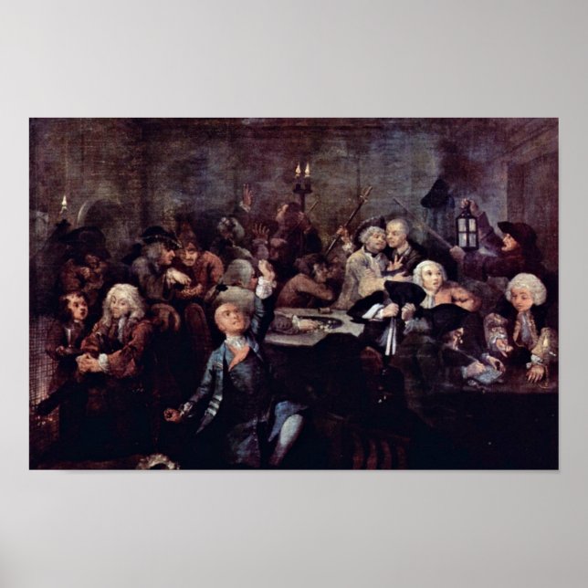 Affiche The Gambling Den " Par Hogarth William (Devant)