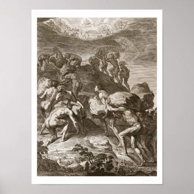 Affiche The Giants Attempt to Scale Heaven by Piling Mount (Devant)