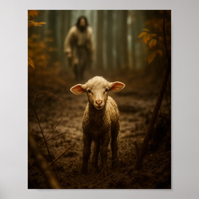 Affiche The Good Shepherd and the Lost Lamb – Jesus & Lamb (Devant)