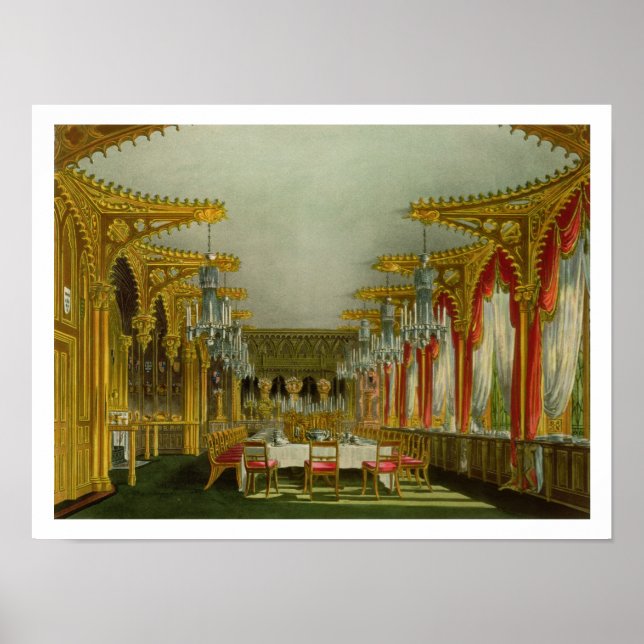 Affiche The Gothic Dining Room at Carlton House from Pyne' (Devant)